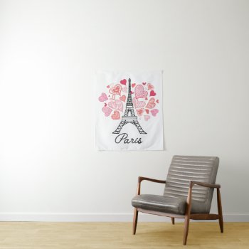 Paris  France Love Tapestry by adventurebeginsnow at Zazzle