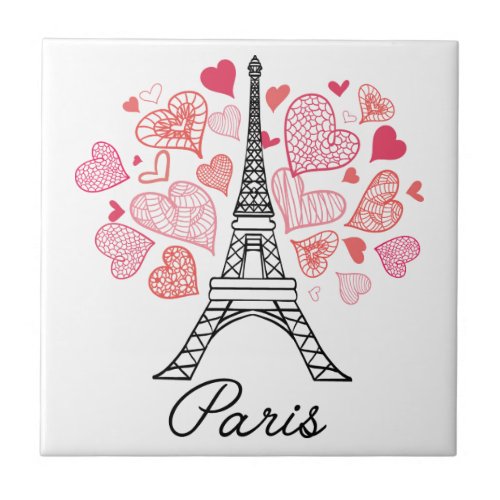 Paris France Love Tile