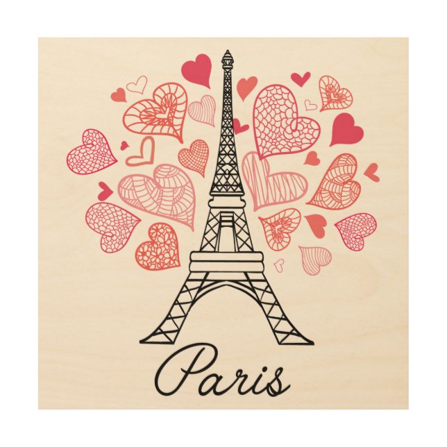 Paris, France Love Wood Wall Decor (Front)