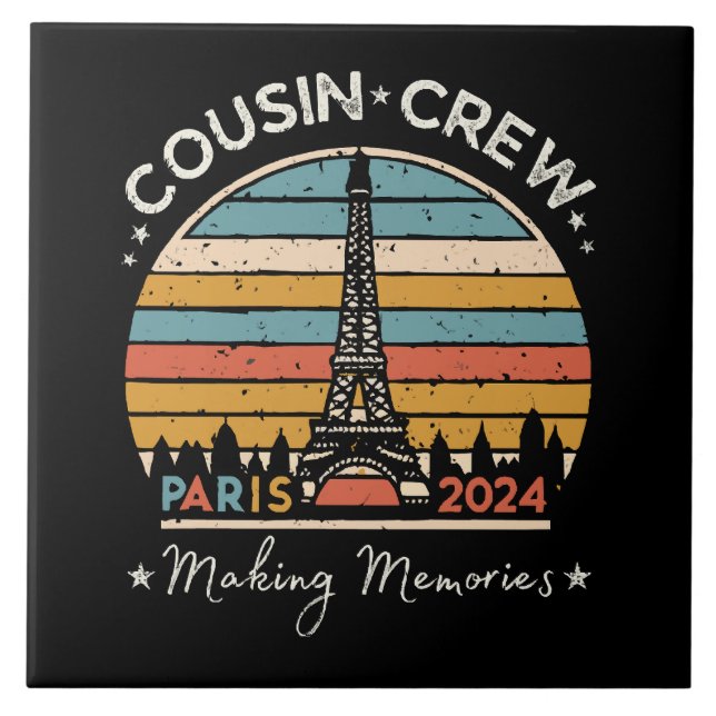Paris France Making Memories 2024 Ceramic Tile (Front)
