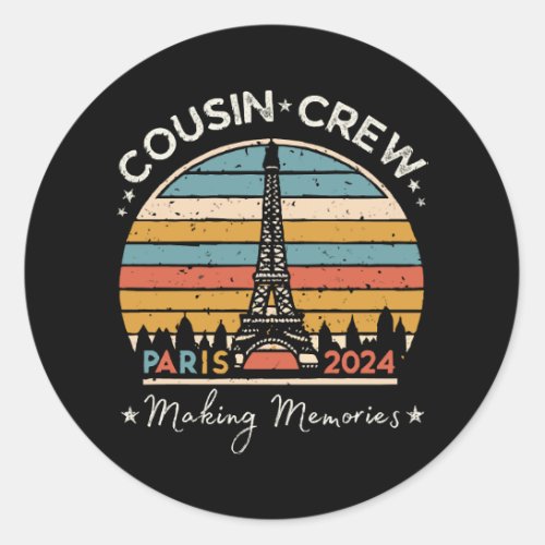 Paris France Making Memories 2024 Classic Round Sticker