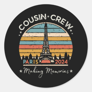 Paris France Making Memories 2024 Classic Round Sticker