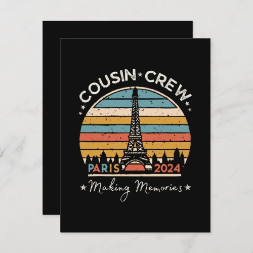Paris France Making Memories 2024 Enclosure Card