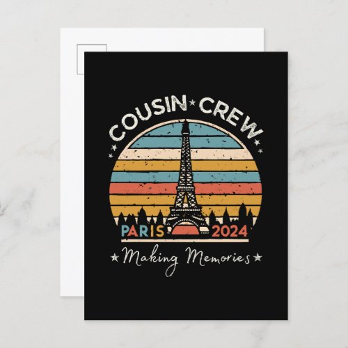Paris France Making Memories 2024 Invitation Postcard