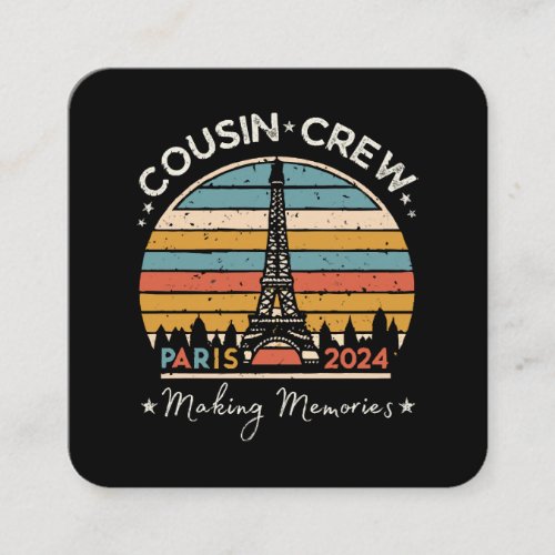 Paris France Making Memories 2024 Square Business Card