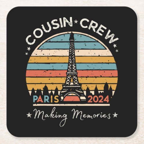 Paris France Making Memories 2024 Square Paper Coaster