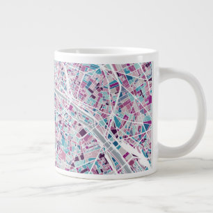 Paris France Map Giant Coffee Mug