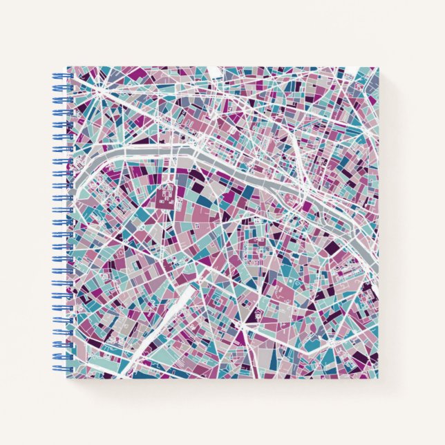 Paris France Map Notebook (Front)