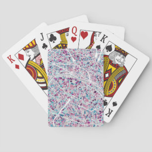 Paris France Map Poker Cards