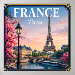🗼 Paris France Memory From Eiffel Tower Trip 🗼 Poster