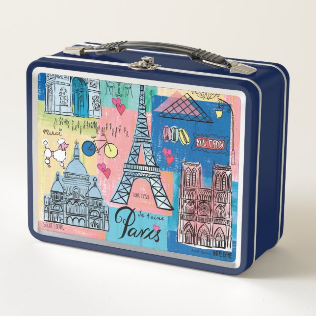 Paris, France Metal Lunch Box (Front)