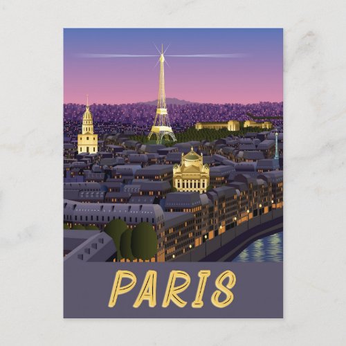 Paris France Modern City of Lights Landmarks Postcard