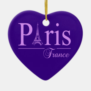 Paris France ornament, double-sided Ceramic Ornament