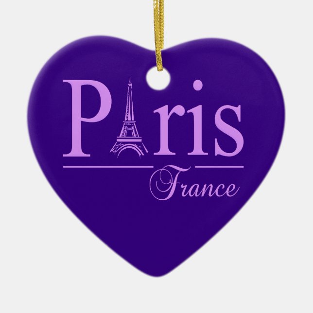 Paris France ornament, double-sided Ceramic Ornament (Front)