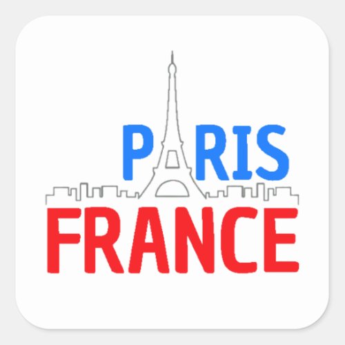 Paris France Parisian Bonjour Square Sticker