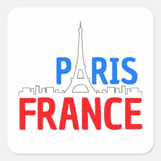 Paris France, Parisian, Bonjour Square Sticker (Front)
