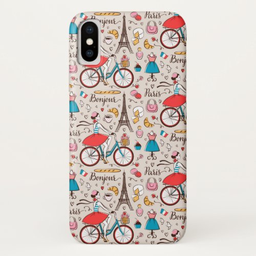 Paris France Pattern iPhone X Case