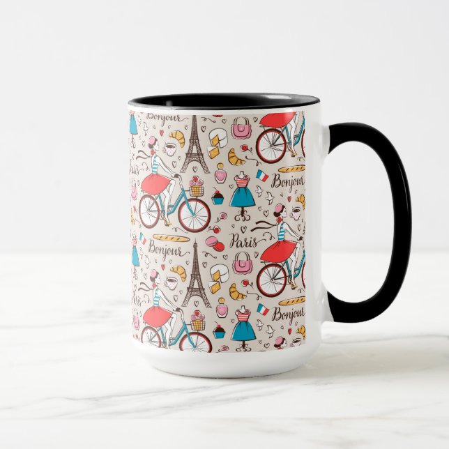 Paris France Pattern Mug (Right)