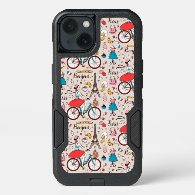 Paris France Pattern Otterbox iPhone Case (Back)