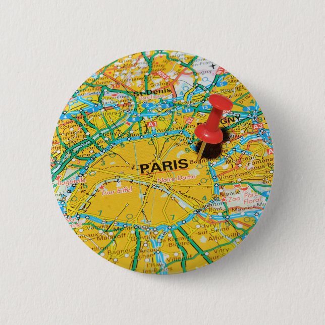 Paris, France Pinback Button (Front)