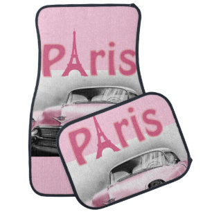 Paris, France Pink Floor Car Mats