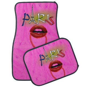 Paris, France Pink Floor Car Mats