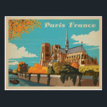 Paris, France Postcard<br><div class="desc">Anderson Design Group is an award-winning illustration and design firm in Nashville, Tennessee. Founder Joel Anderson directs a team of talented artists to create original poster art that looks like classic vintage advertising prints from the 1920s to the 1960s.</div>