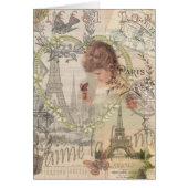 Paris France Pretty Girl Eiffel (Front)