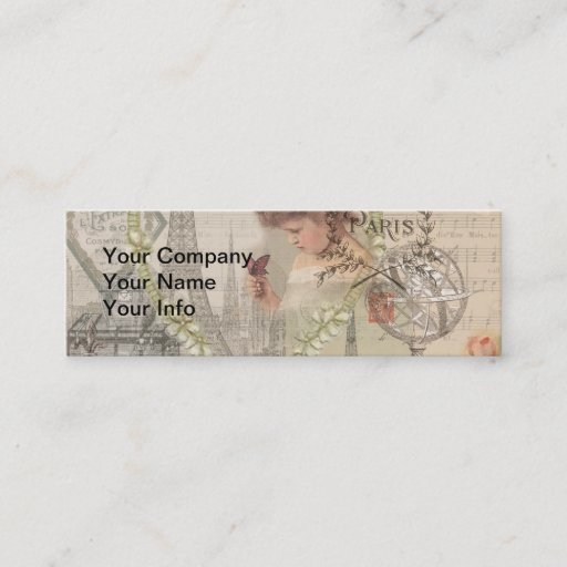 Customizable Vintage Paris France Collage Business Card Template