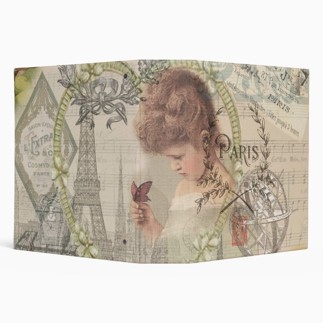 Paris France Pretty Girl Soft Eiffel Binder (Background)