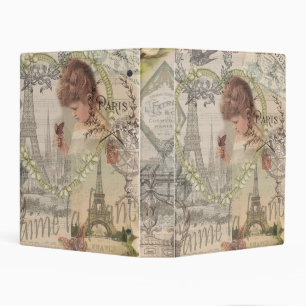 Paris France Pretty Girl Soft Eiffel Mini Binder
