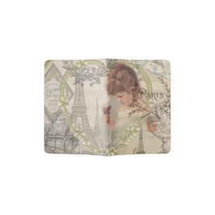 Paris France Pretty Girl Soft Eiffel Passport Holder