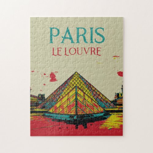 Paris France Pyramid of the Louvre Jigsaw Puzzle