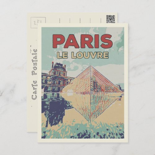 Paris France Pyramid of the Louvre Postcard