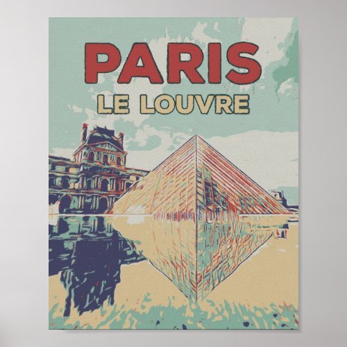 Paris France Pyramid of the Louvre Poster