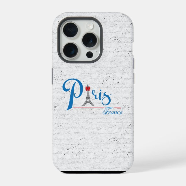 Paris France Red Bow Chic Case-Mate iPhone Case (Back)