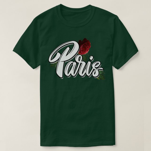 Paris France Rose T-Shirt (Design Front)