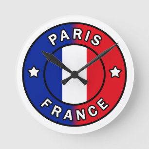 Paris France Round Clock