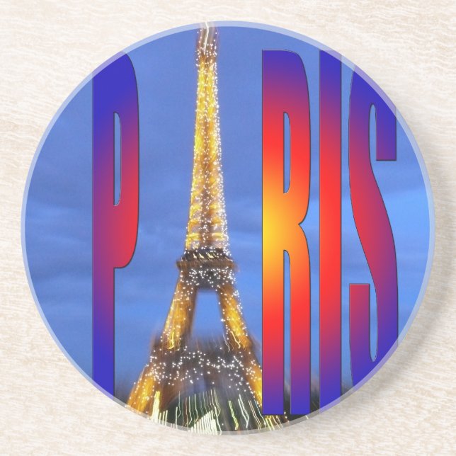 Paris France Sandstone Coaster (Front)