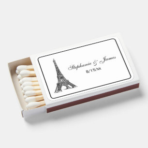 Paris France Skyline #2 BW Framed Matchboxes