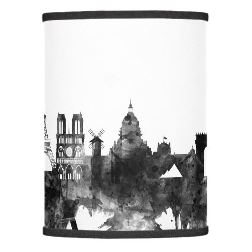 Paris France Skyline BW Lamp Shade