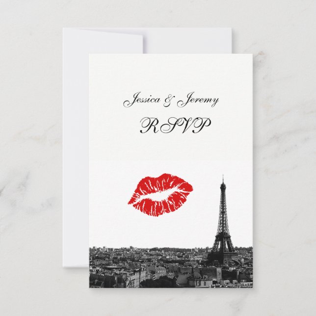 Paris France Skyline Kiss #1 BW RSVP #1 (Front)