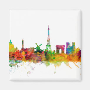 Paris France Skyline Magnet
