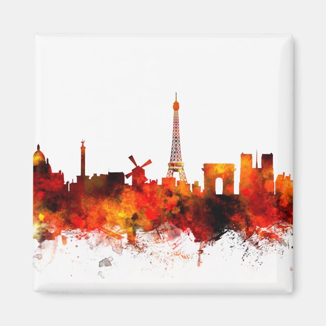 Paris France Skyline Magnet (Front)