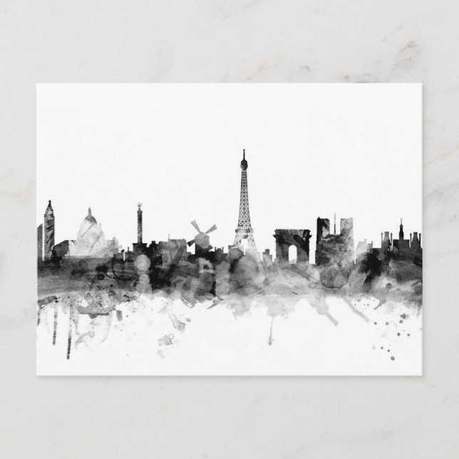 Paris France Skyline Postcard (Front)