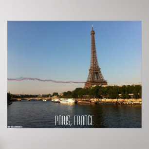 Paris, France – Skywriters fly by the Eiffel Tow Poster