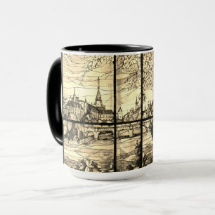 PARIS, FRANCE STAINED GLASS WINDOW NEUTRAL MUG
