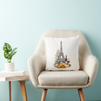 Paris France Throw Pillow