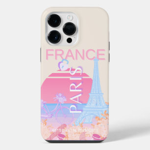 Paris, France, Travel Art, Preppy, Pastel iPhone 14 Pro Max Case