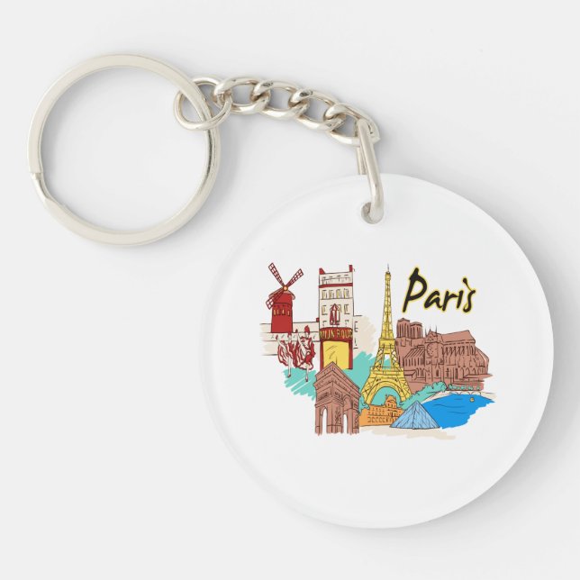 paris france travel image.png keychain (Front)